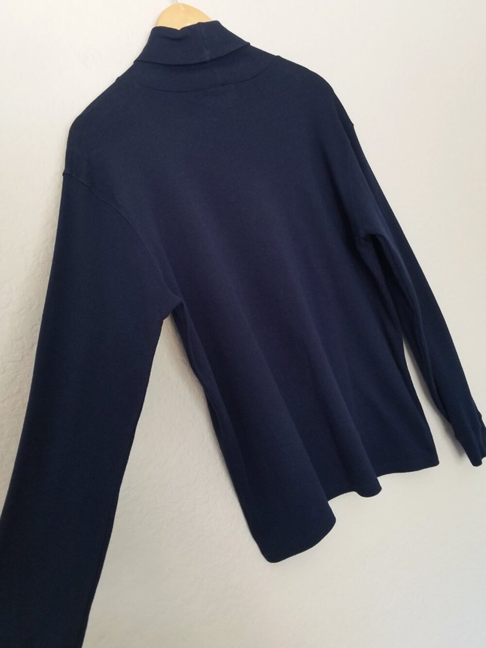 Lauren Ralph Lauren Women's L Navy Blue Turtleneck Gold Embroidered Crest Logo - Picture 9 of 12